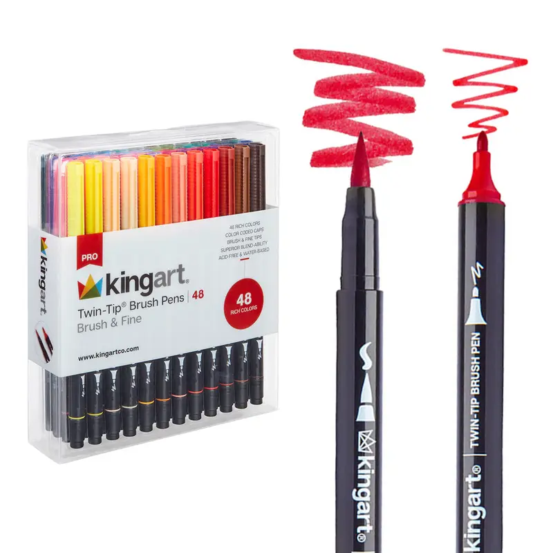 Twin-Tip Brush Pens 48 Colors