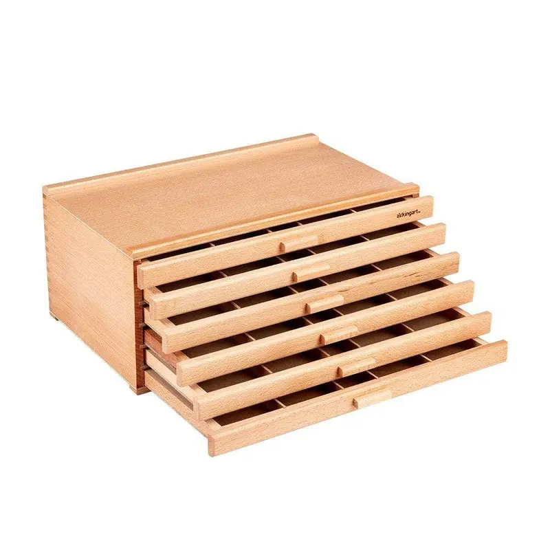 Wood 6-Drawer Storage Box