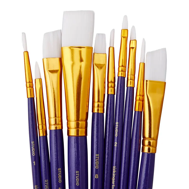 Studio White Nylon Brush Set - 10 Pieces