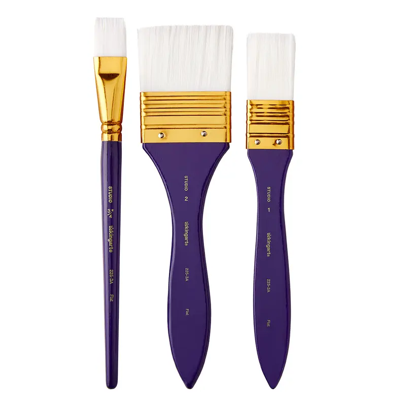 Studio White Nylon Brush Set - 3 Pieces