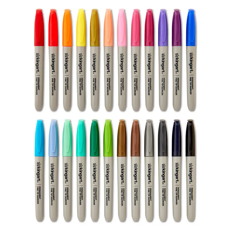 Permanent Fine Tip Markers 24 Colors