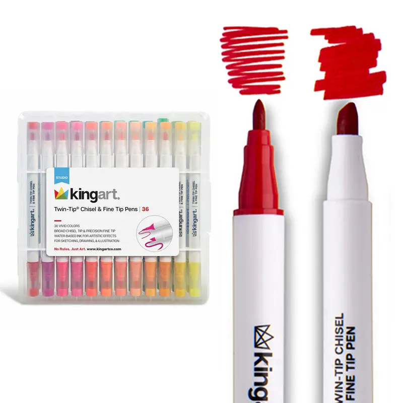 Twin-Tip Chisel & Fine Markers 36 Colors