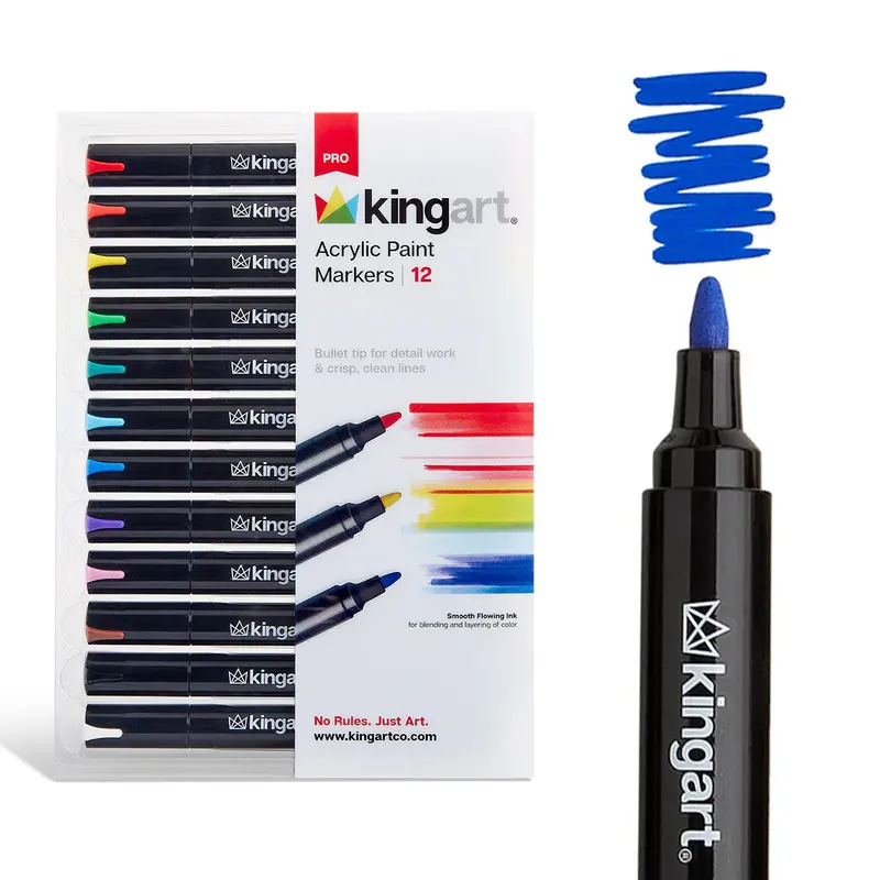 Acrylic Paint Markers - 12 Classic Colors
