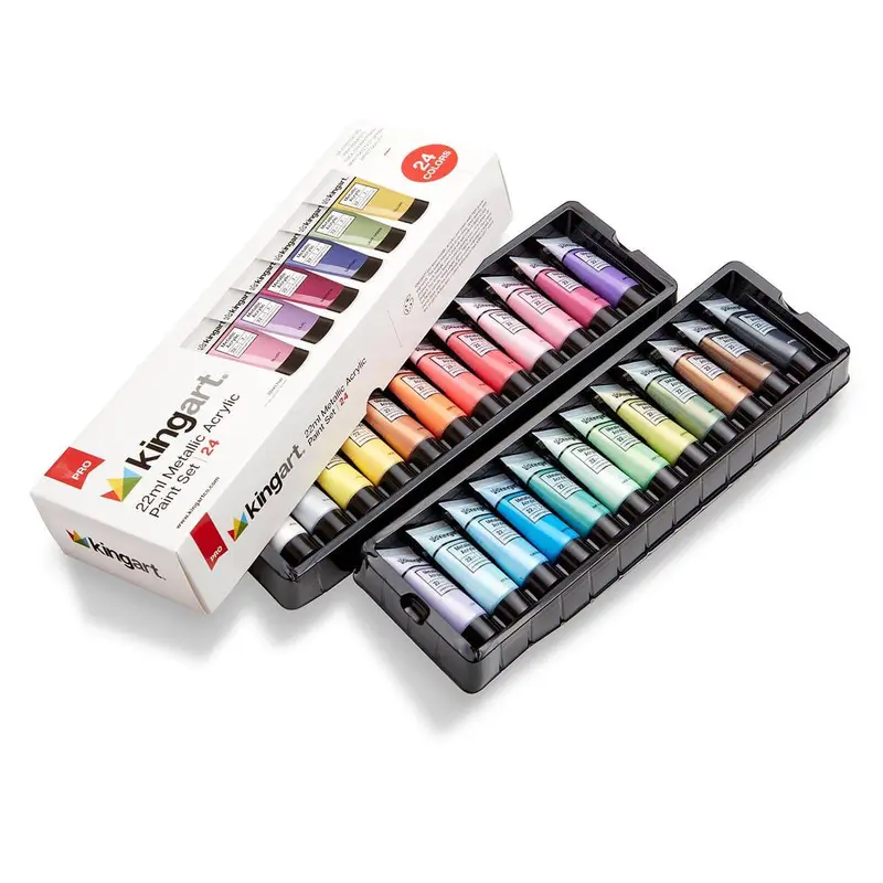 Acrylic Paint Set 24 Metallic Colors