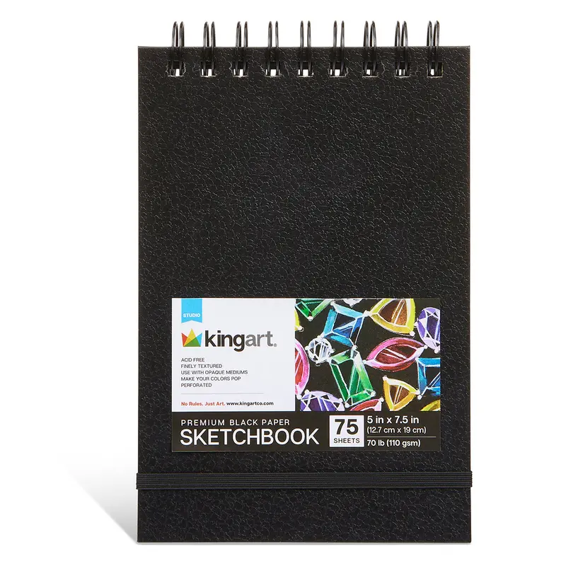 Black Drawing Paper 5 x 7.5 - 75 Sheets