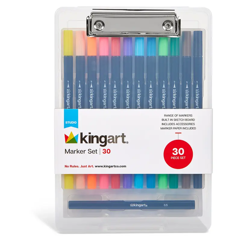 Marker Set with Drawing Board Case - 30 pc