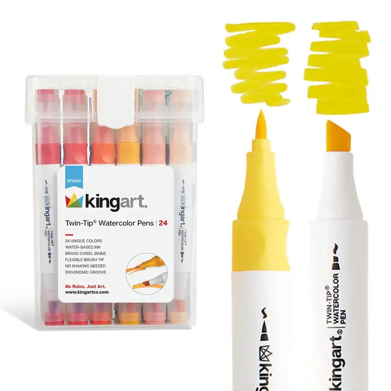 Twin-Tip Watercolor Pens 24 Colors