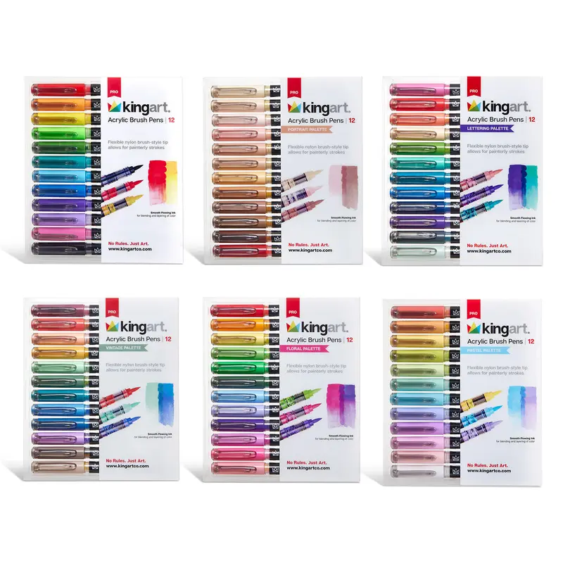 Acrylic Paint Brush Tip Pens Bundle - 72 Pieces