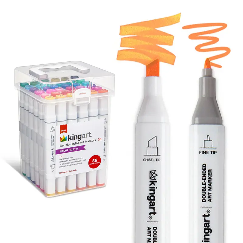 Double-Ended Alcohol Markers - 36 Bright Colors
