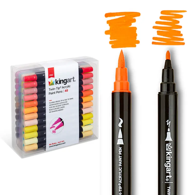 Dual Tip Acrylic Paint Pens - 48 Colors
