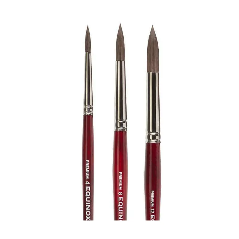 Equinox 747R Round Watercolor Brushes 3 pc