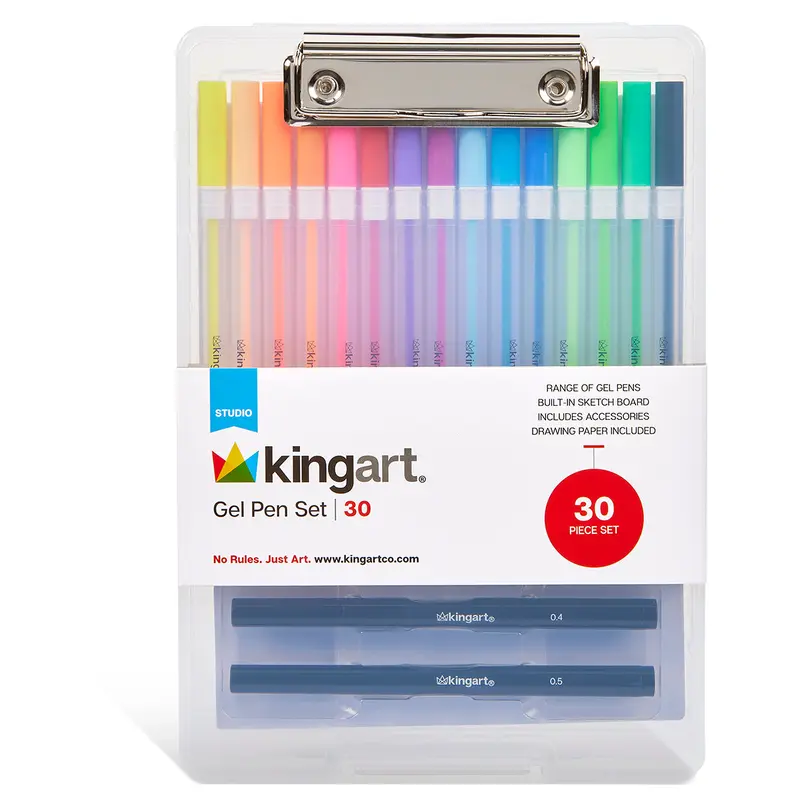 Gel Pen Set with Drawing Board Case, 30 pc