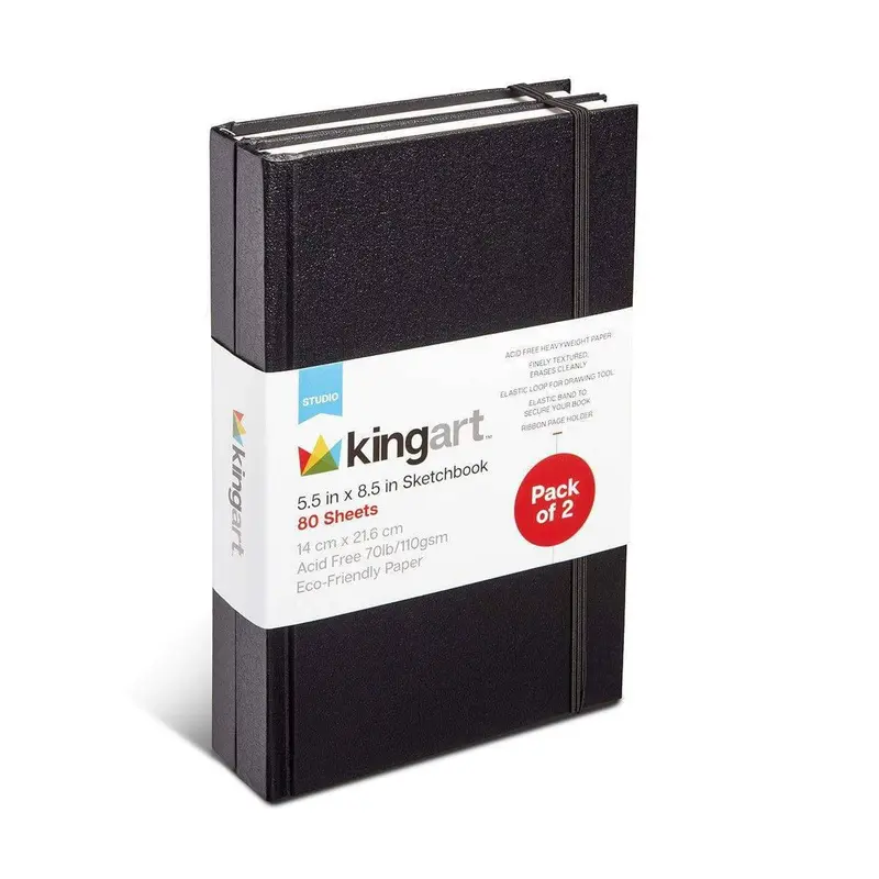 Hardcover Sketchbook 5.5 x 8.5 - 80 Pages 2-Pack