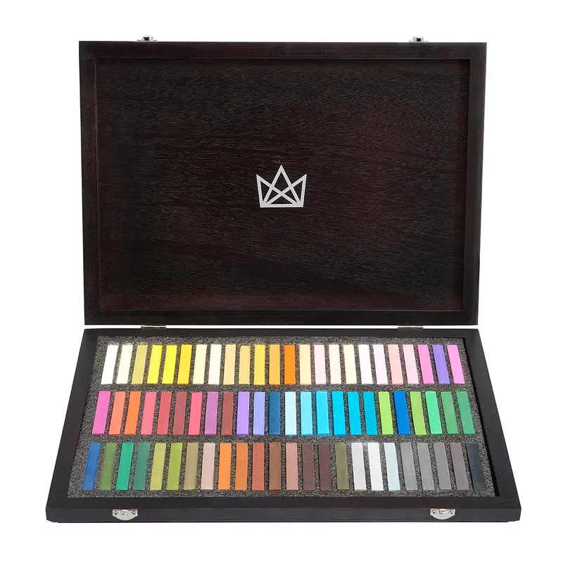 Soft Square Pastels in Wood Case, 72 Colors