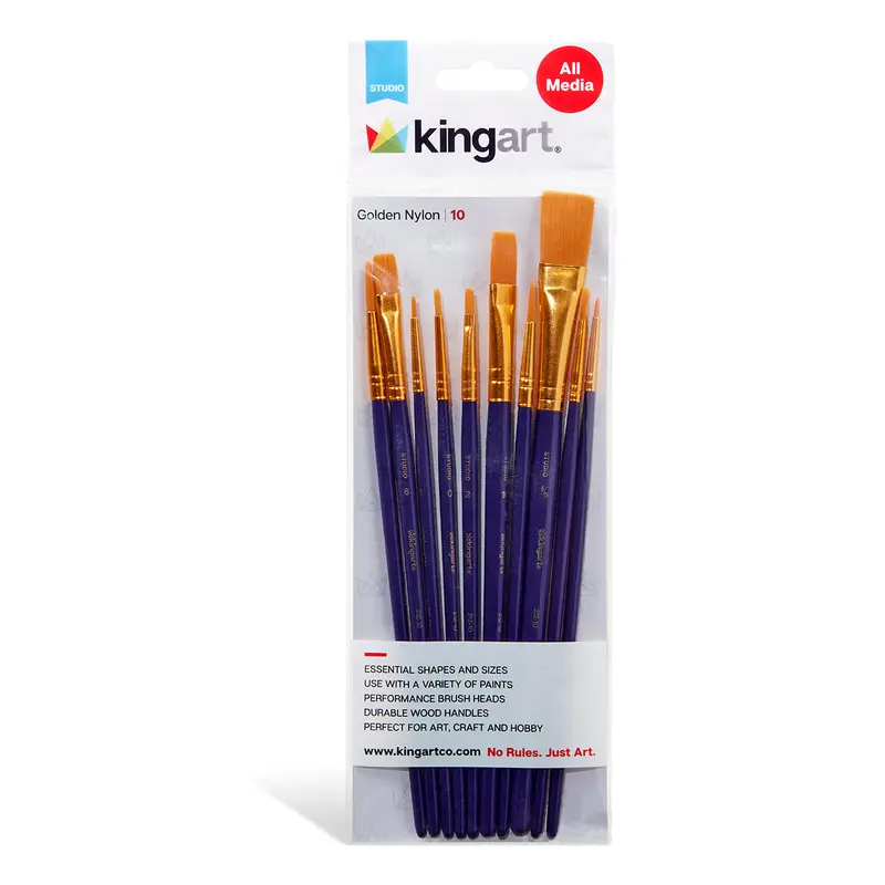 Studio Golden Nylon Brush Set - 10 Pieces
