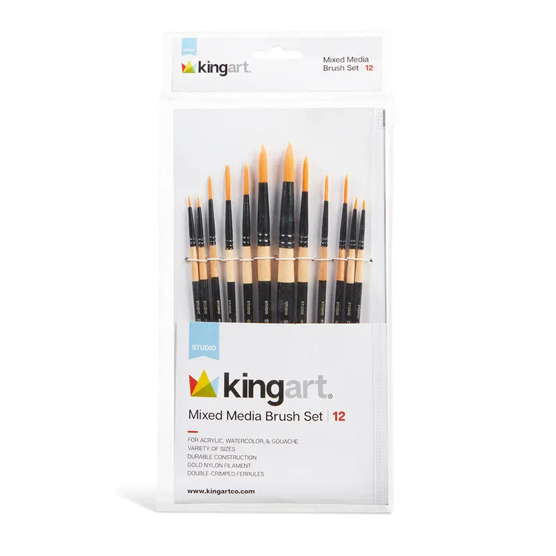 Brush Set Gold Nylon 12 pc