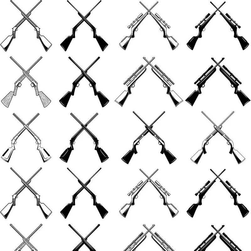 Crossed Rifles Fabric - White