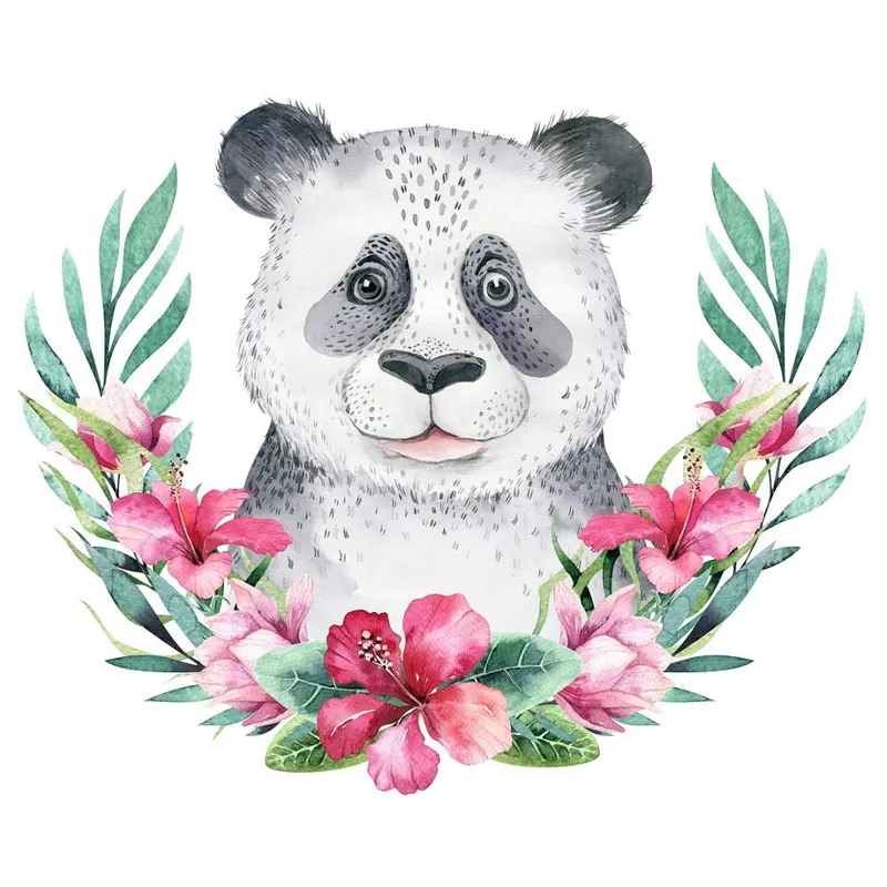 Cute Baby Panda Fabric Panel