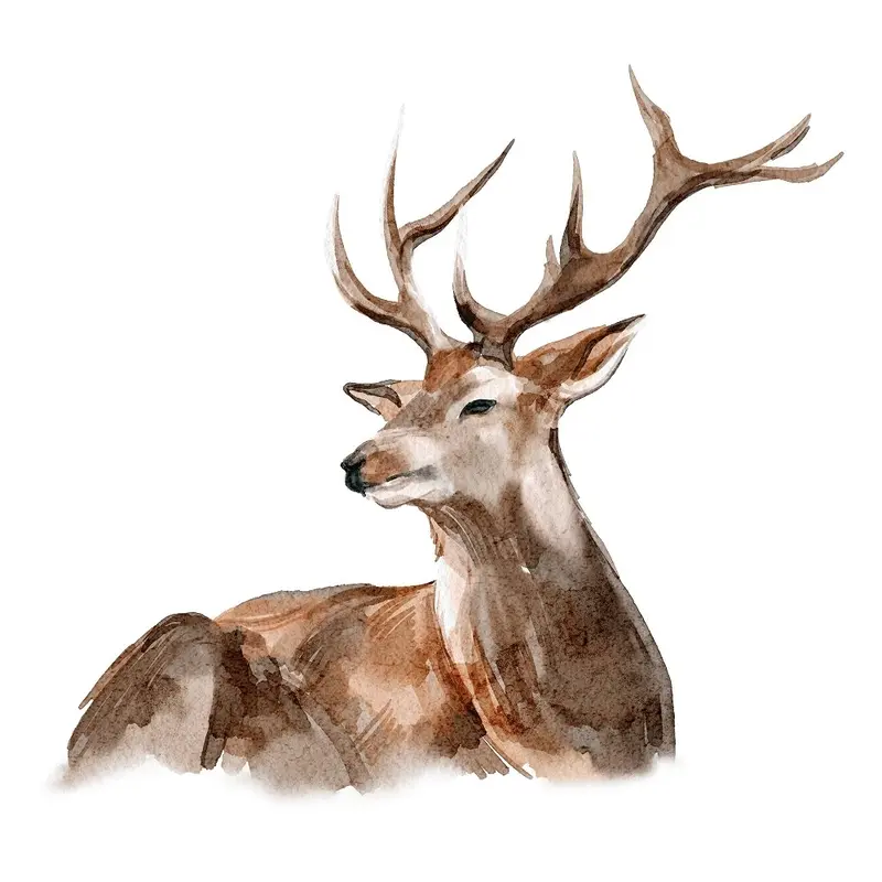 Evergreen Forest Deer #1 Fabric Panel