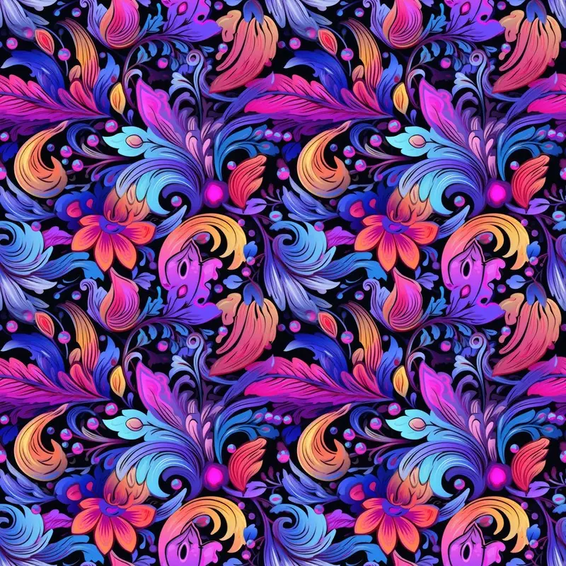 Exotic Neon Flower Fabric
