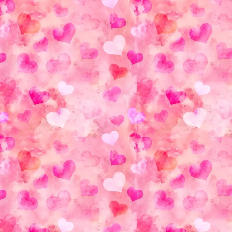 Faded Watercolor Heart Fabric