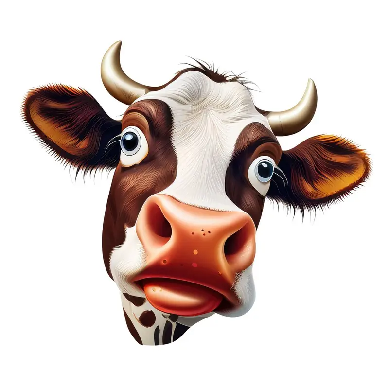 Funny Cow Face #2 Fabric Panel