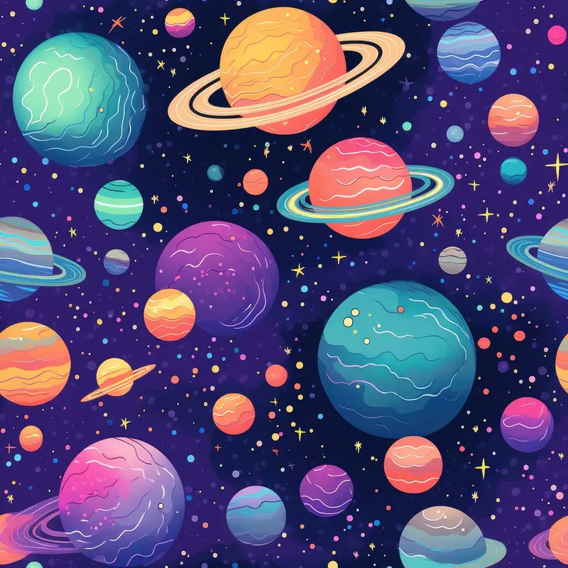 Galaxy Gazing Pattern #6 Fabric