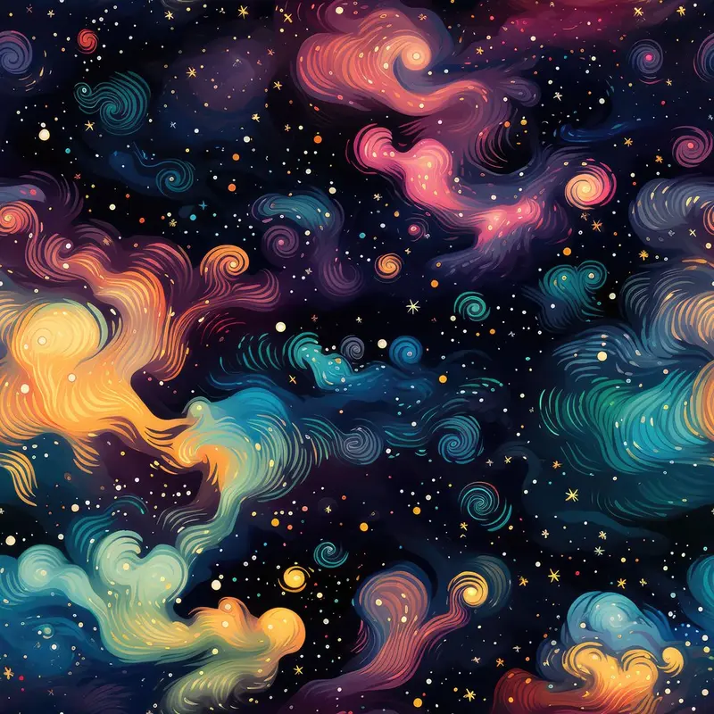 Galaxy Gazing Pattern #7 Fabric