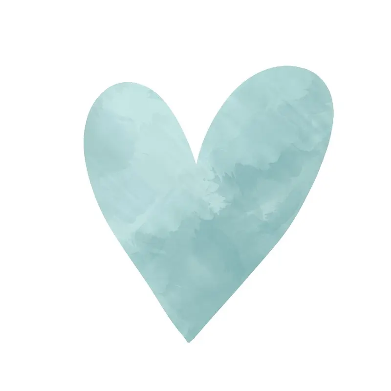 Garden Heart Fabric Panel - Blue