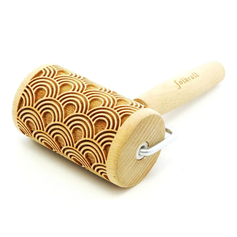 Mini Engraved Rolling Pin - Art Deco Pattern