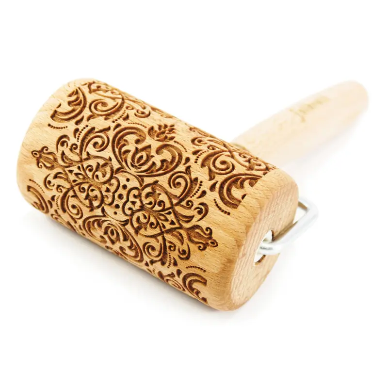 Mini Engraved Rolling Pin - Damask Pattern