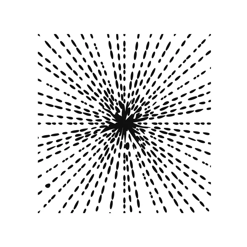 Mixed Media Stencil - Explosion, 6 x 6 in.