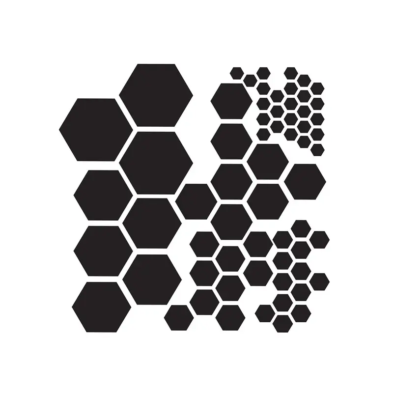 Mixed Media Stencil - Hexagon, 6 x 6 in.