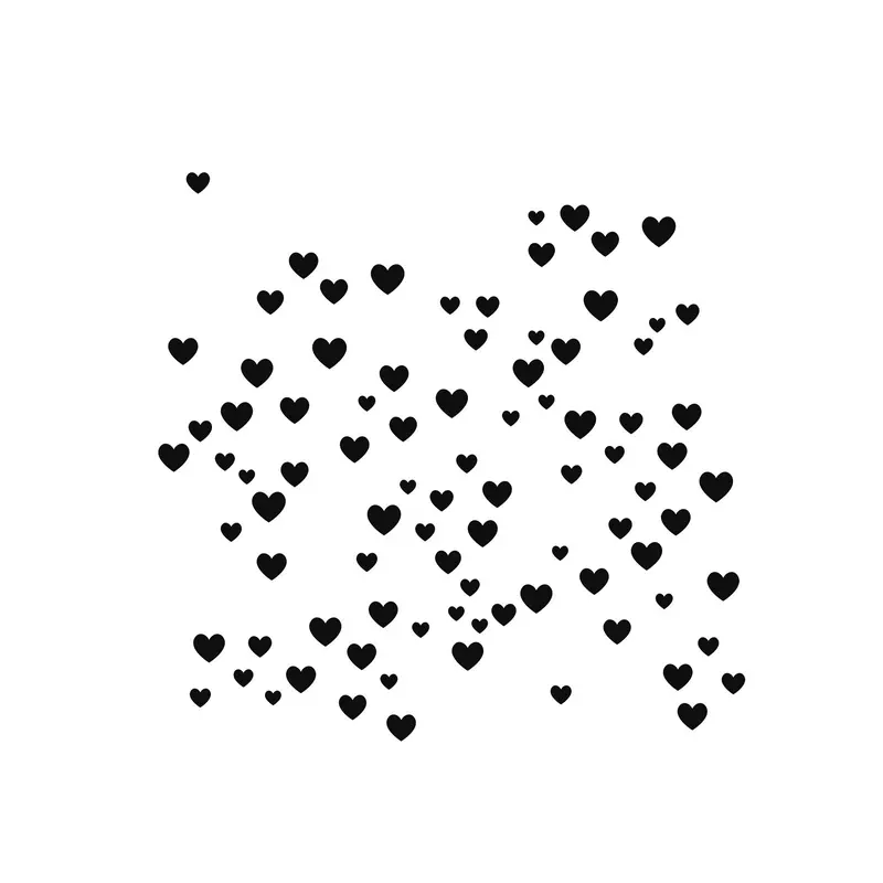 Mixed Media Stencil - Micro Hearts, 6 x 6 in.