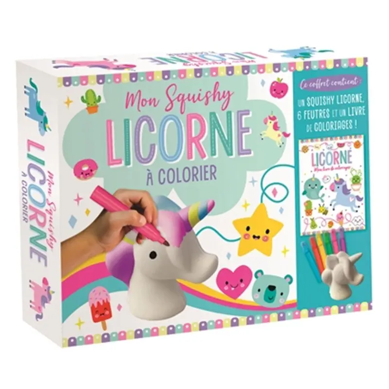 Mon squishy licorne  colorier - French Ed