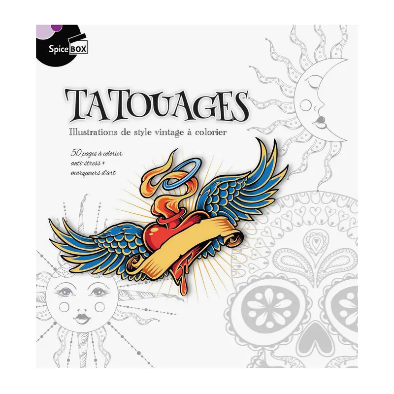 Tatouages : Illustrations de style vintage  colorier - French Ed.