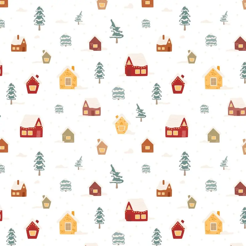 Cozy Winter Homes Fabric