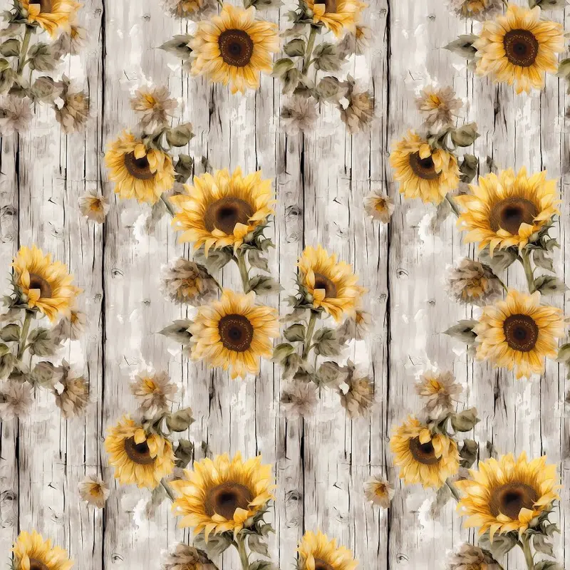 Florals & Wood Planks Pattern #4 Fabric