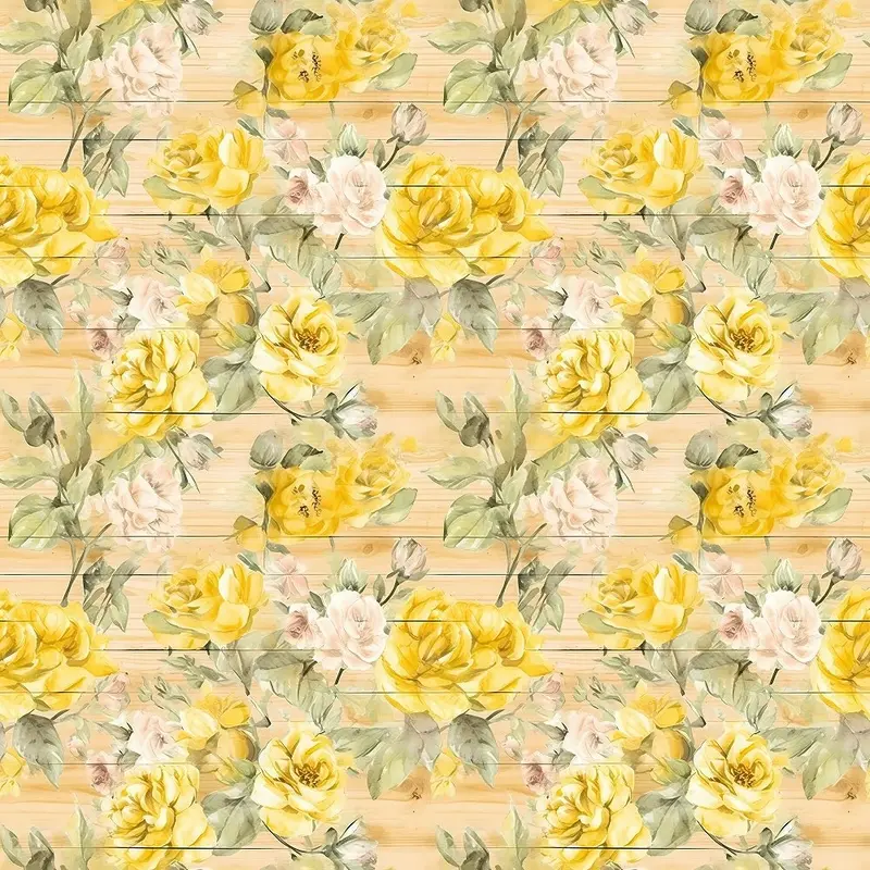 Florals & Wood Planks Pattern #7 Fabric