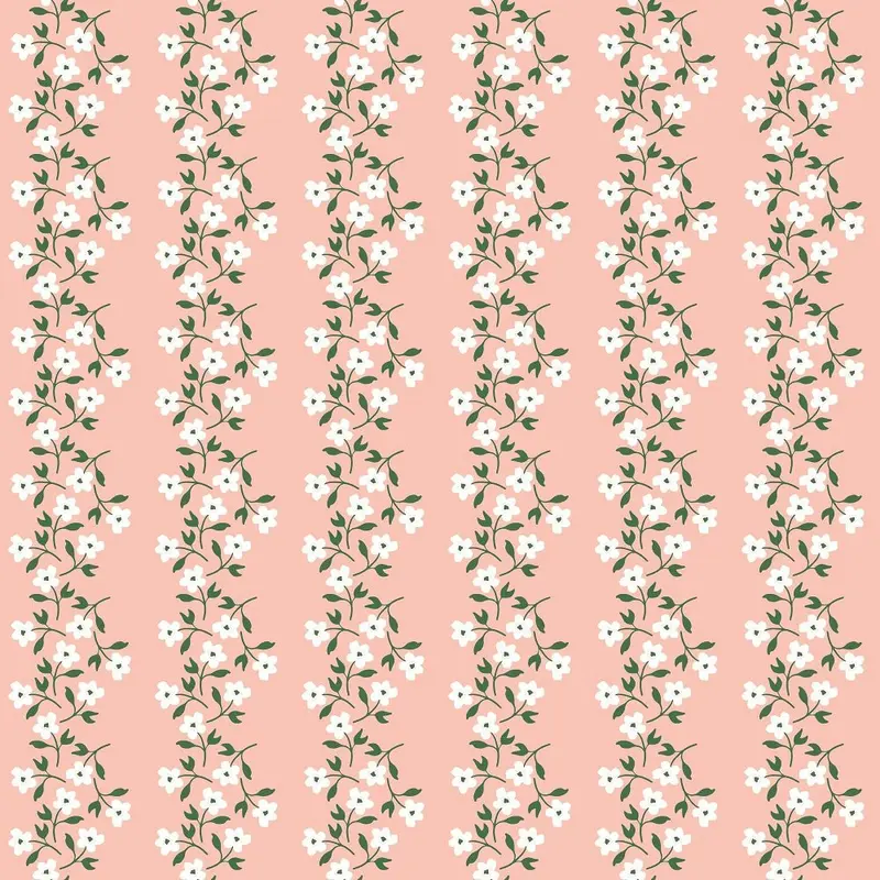 Flower Market Garland Fabric - Pink