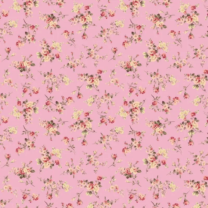 Flower Plants Fabric - Pink