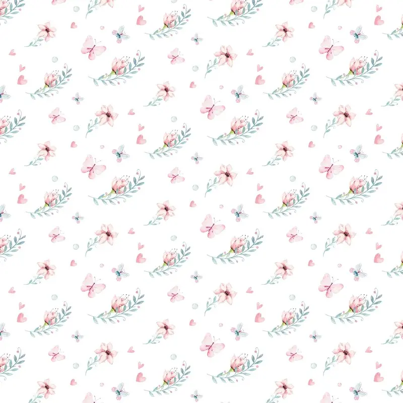 Flowers In The Wind Fabric - White