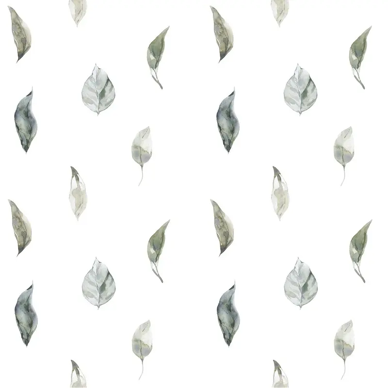 Fluffy Animals on the Farm Leaves Fabric - White