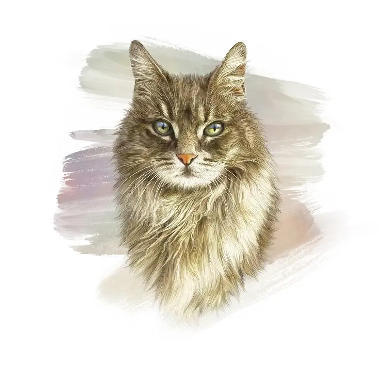 Fluffy Cat Fabric Panel - Multi