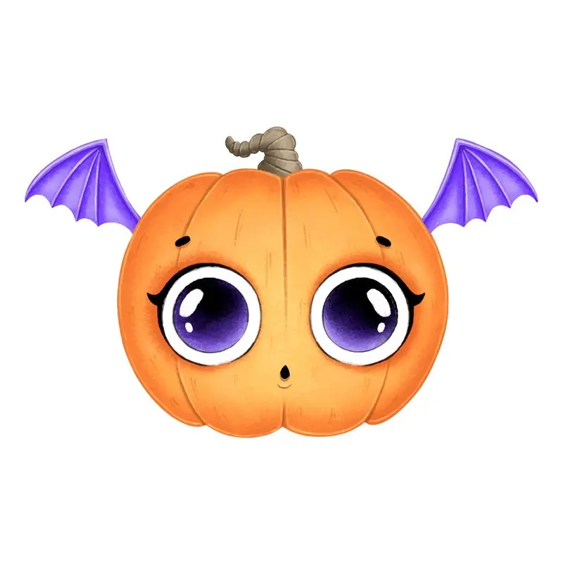 Flying Pumpkin Fabric Panel - Orange