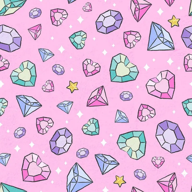 Follow Your Dreams Diamonds Fabric - Pink