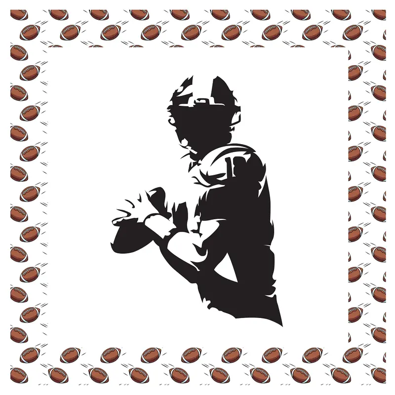 Football Player Silhouette Pillow Panels