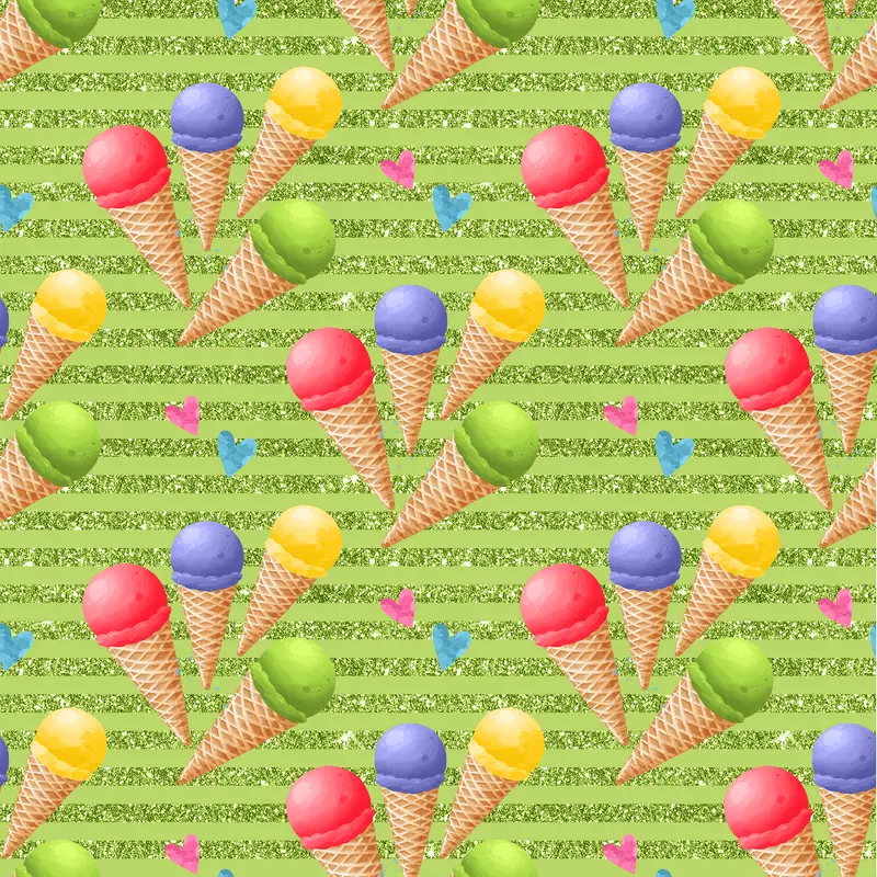 Four Cones on Fabric - Green