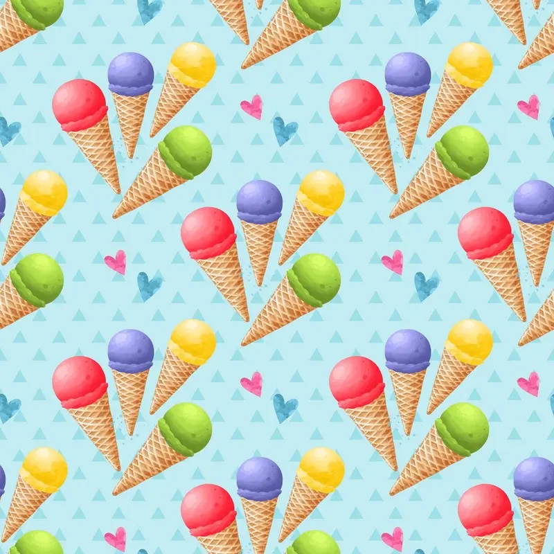 Four Cones on Triangle Fabric - Blue