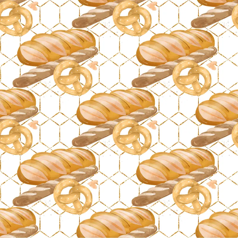 Freshly Baked Geometric Fabric - Gold
